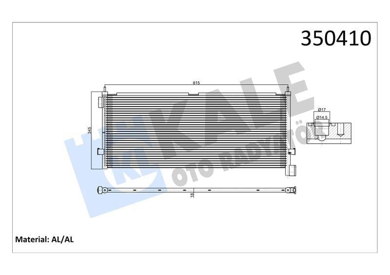 KLİMA RADYATÖRÜ VOLVO TRUCKS VOLVO FH12 93=> FH16 93=> FH 400/420/440/460/480/500/520/540 05=> KURUTUCUSUZ AL/BRZ 793×345×18