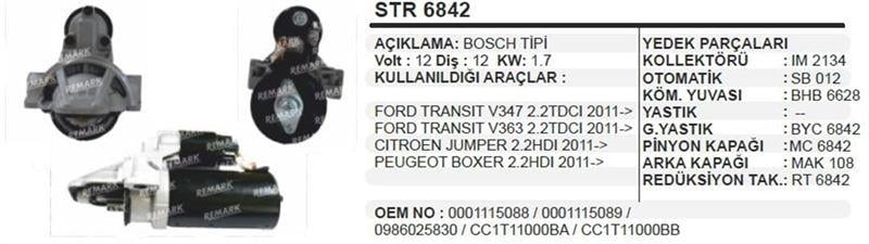 MARS MOTORU FORD TRANSIT 2.2 TDCI Y.M. BOSCH TIPI