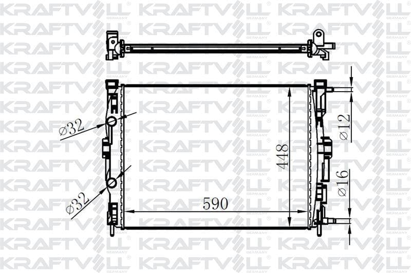 MOTOR RADYATORU MEGANE II SCENIC 1,5DCI 1,4 / 1,6 / 2,0 16V (590×455×26)>BRAZING
