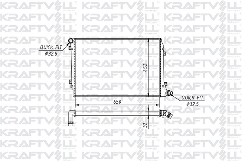 MOTOR SU RADYATORU (MEKANIK - 650×452×32) CADDY PASSAT GOLF JETTA OCTAVIA TOURAN SUPERB 1,9 / 2,0TDI
