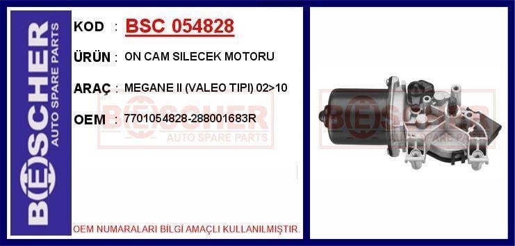 ON CAM SILECEK MOTORU MEGANE II (VALEO TIPI) 02>10