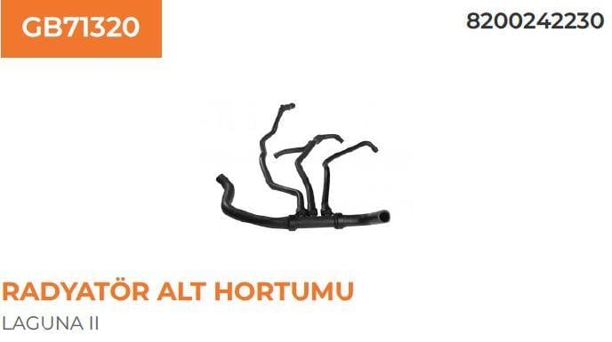 RADYATÖR ALT HORTUMU RENAULT LAGUNA II 1,6-2,0 16V
