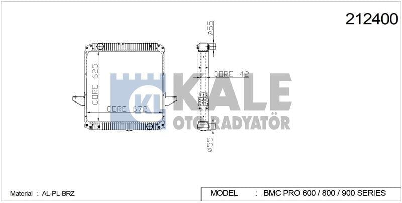 RADYATOR BMC PRO 827 (9157) YM INTC. (AB) AL/BRZ