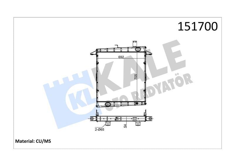 RADYATOR FORD TRUCKS CARGO 1830/2530/3230 ÇEKİCİ K AMYON 3 SIRA GB 705×692×54