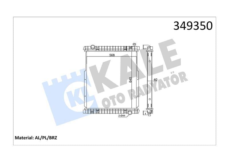 RADYATOR IVECO TRUCKS IVECO EUROCARGO I-III (E18, E21, E22, E24, E25, E28, E30) 00=> (MT) (ÇERÇEVESİZ) AL/BRZ 640×568×40