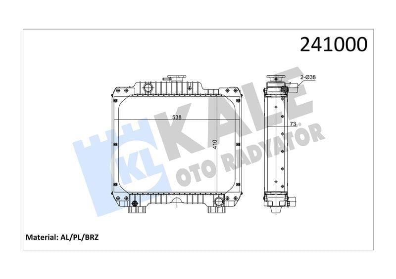 RADYATOR NEWHOLLAND NARROW ORCHARD AL/BRZ