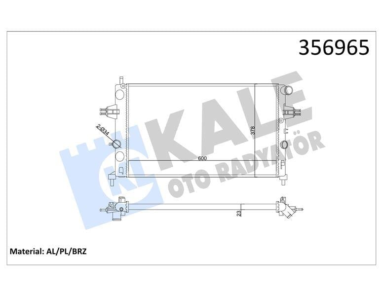 RADYATÖR OPEL ASTRA G ZAFIRA A 1.4/1.6/1.8/2.2 16V 1.6 99=> (MT) [23MM] AL/MKNK