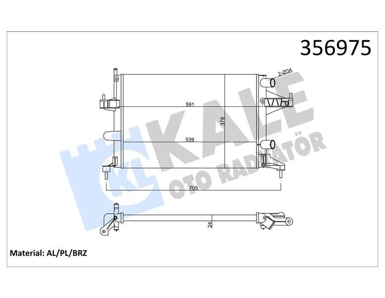 RADYATÖR OPEL CORSA C COMBO TIGRA 1.0 1.2 1.4 1.2/ 1.4 16V 00=> (MT) [24MM] AL/MKNK