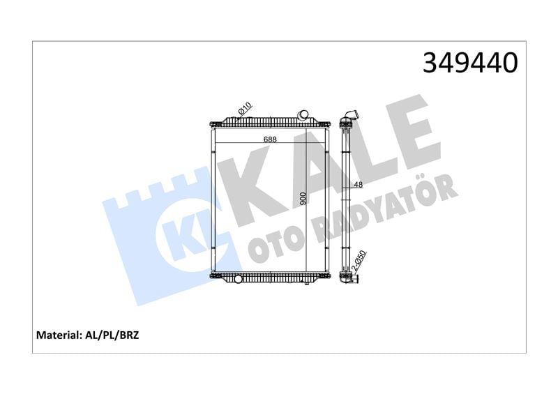 RADYATOR RENAULT TRUCKS RENAULT TRUCKS KERAX 270,3 20,370,420 01=> (MT) (ÇERÇEVESİZ) AL/BRZ 900×688×48