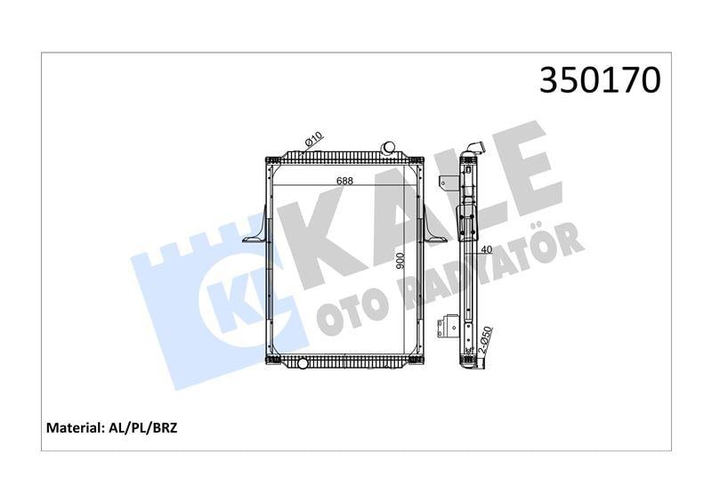 RADYATOR RENAULT TRUCKS RENAULT TRUCKS KERAX 300,3 40,350,385,400 97=> (MT) (ÇERÇEVELİ) AL/BRZ 900×688×40