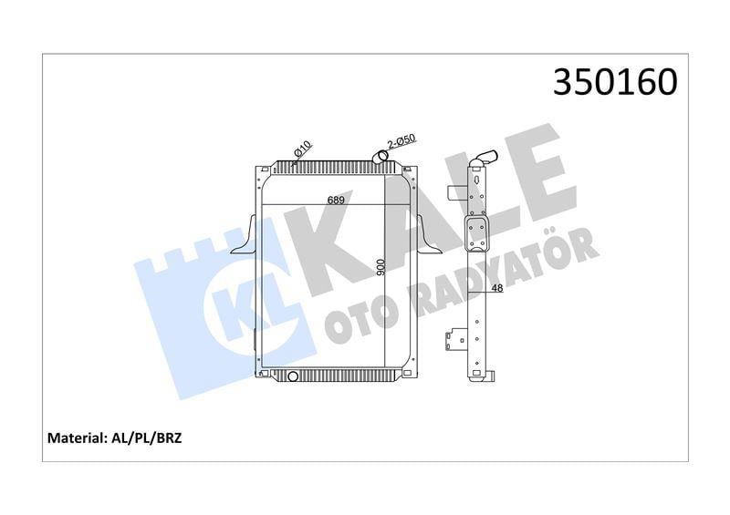 RADYATOR RENAULT TRUCKS RENAULT TRUCKS KERAX 270,3 20,370,420 01=> (MT) (ÇERÇEVELİ) AL/BRZ 900×688×48