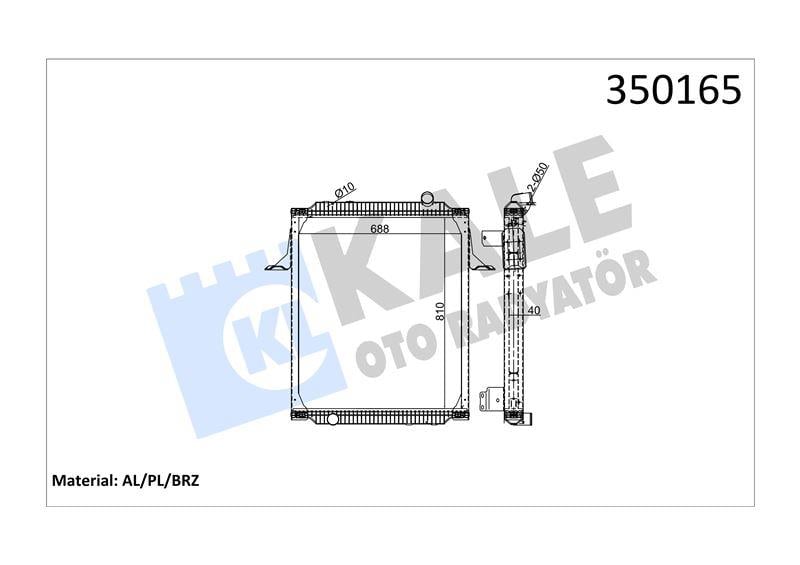 RADYATOR RENAULT TRUCKS RENAULT TRUCKS PREMIUM 210 ,250,260,300,340 96=> (MT) (ÇERÇEVELİ) AL/BRZ 810×688×40