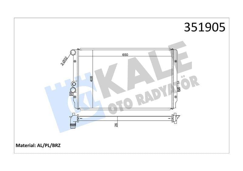 RADYATÖR SEAT LEON TOLEDO II VOLKSWAGEN BORA GOLF IV 1.9 TDI 00> 1J0121253AC