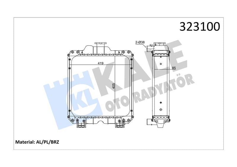 RADYATOR TURK TF T3.50, 3.55F, T3.65F, T3.75F AL/B RZ