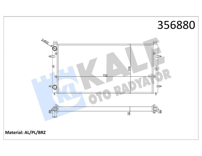 RADYATÖR VOLKSWAGEN TRANSPORTER IV 1.8 1.9D/TD 2.4 2.5TDI 92<03 (MT) (AC/NAC) [32MM] AL/MKNK