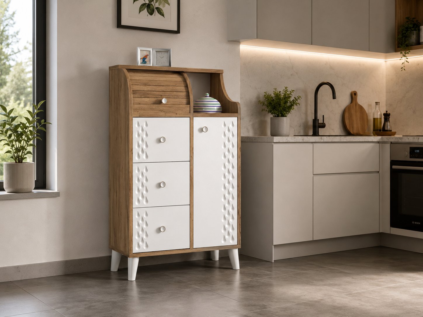 Levent Ekm.0009-251 Çiftli Ekmeklik Atlantik Çam Beyaz