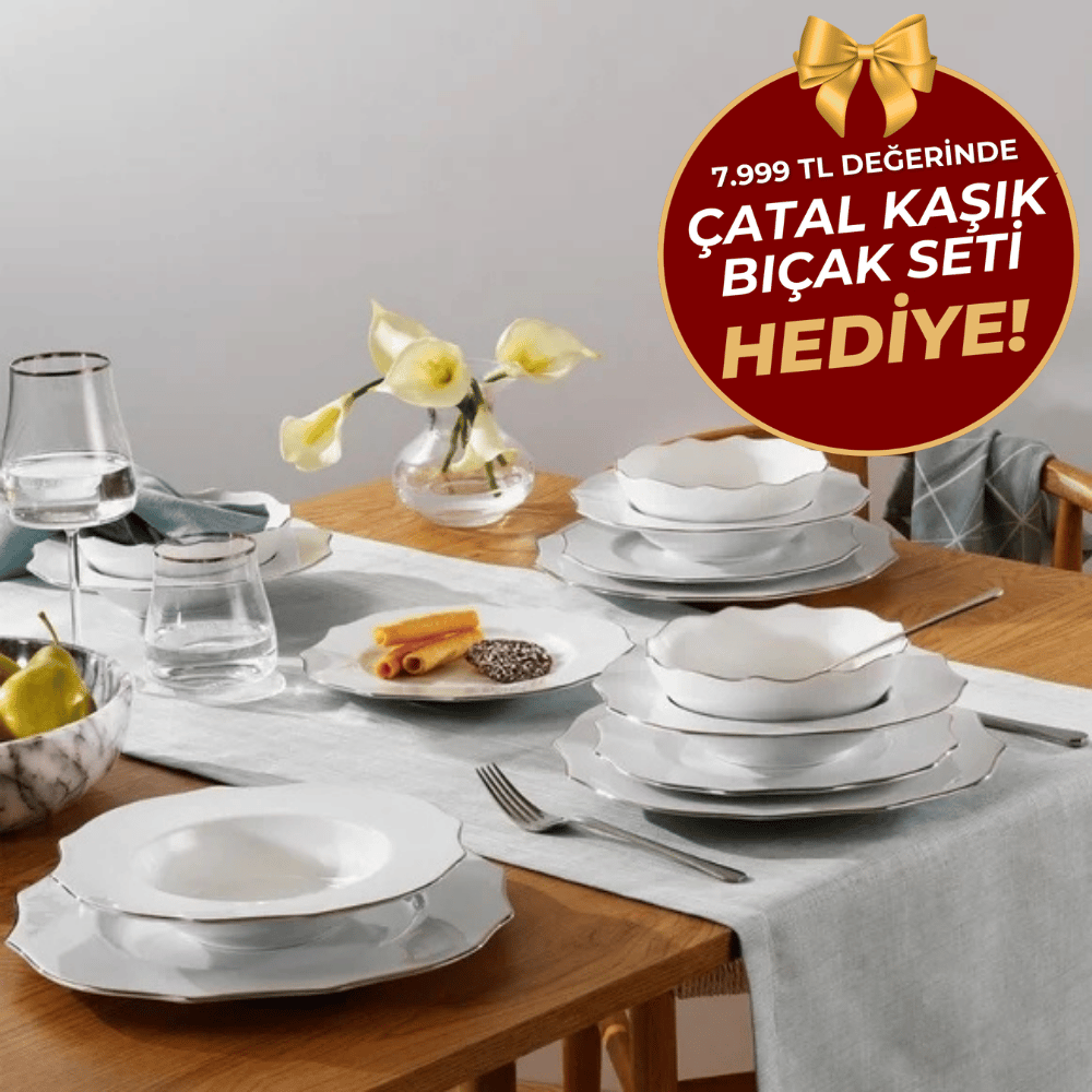 Schafer Galio Yemek Takımı 48 Parça-Platin