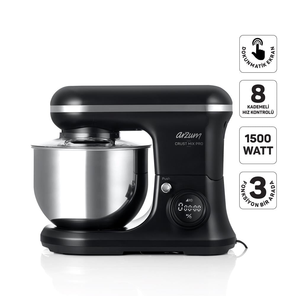 Arzum Ar1186 Crust Mıx Pro 1500 Stand  Mikser Siyah