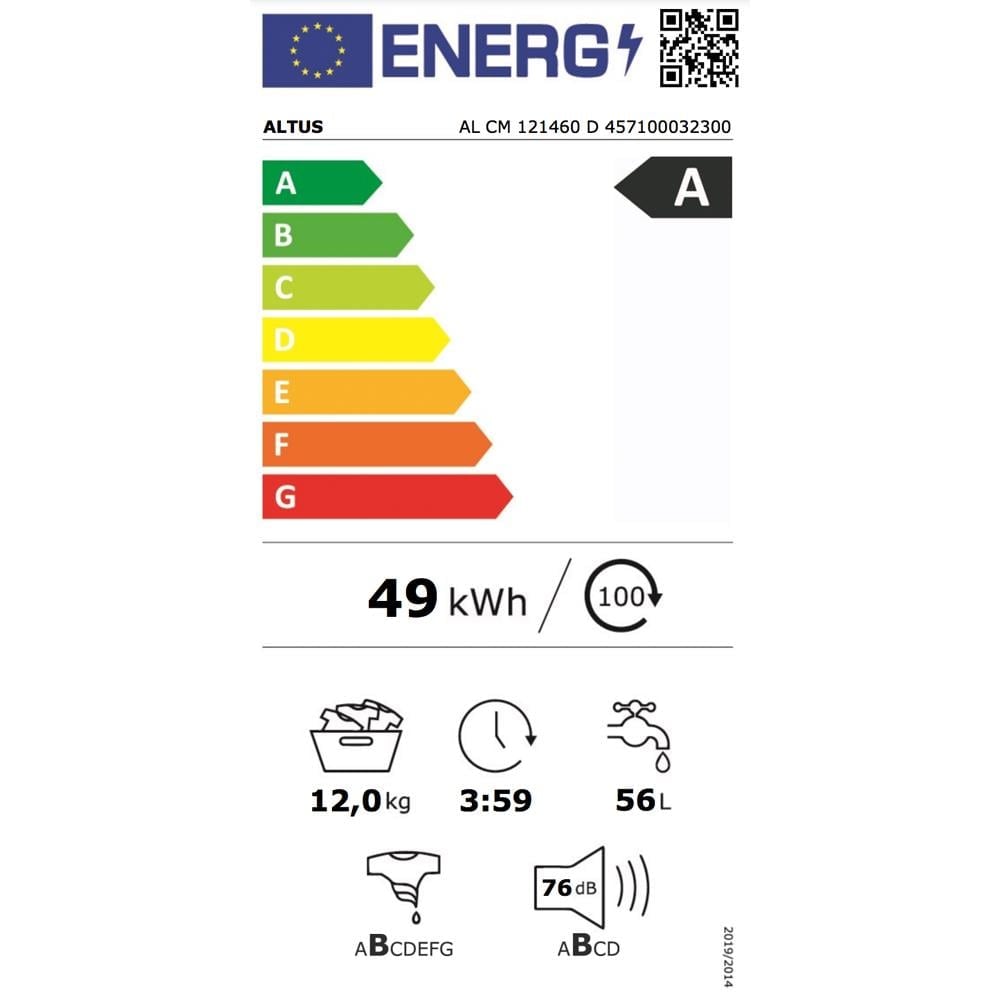 Altus Al Cm 121460 D 12 Kg 1400 Devir Çamaşır Makinesi
