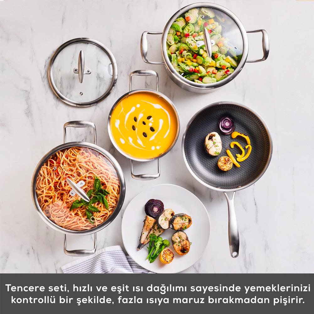 KARACA 5 PLY 7 PARÇA TENCERE SE, RENKSİZ