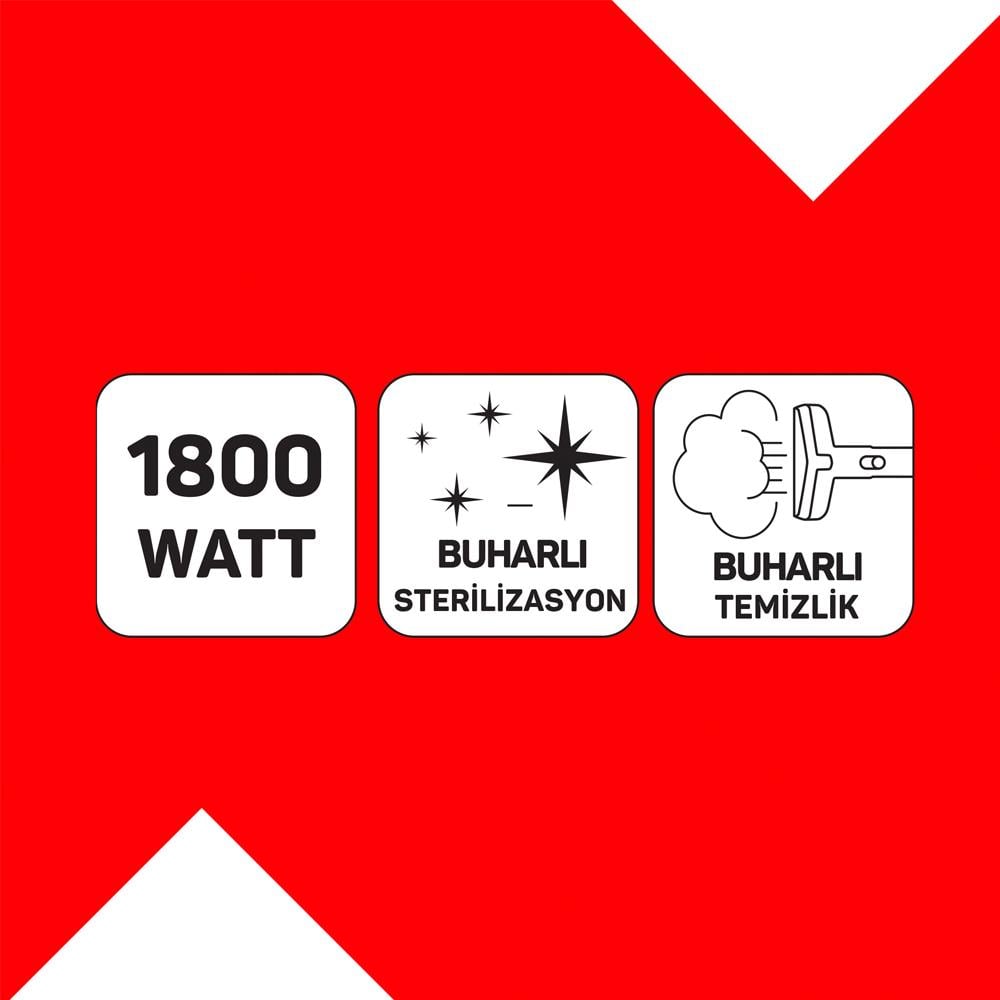 Arzum AR4351-1700 Hydrosteam Buharlı Temizleyici Gri