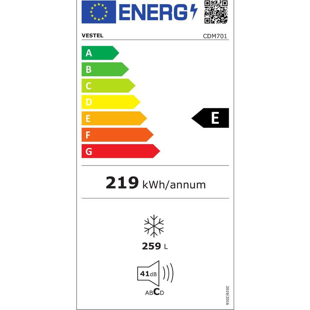 Vestel Cdm701 X  7 Çekmeceli 259lt Inox Dikey Derin Dondurucu
