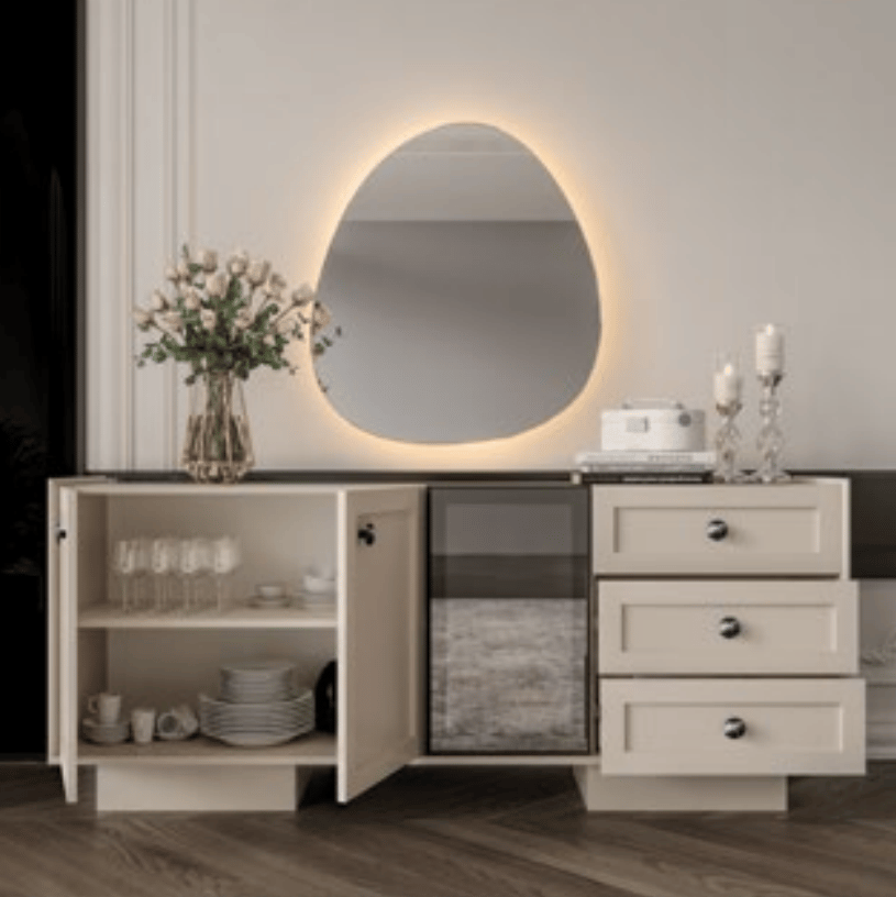 Nesa Rumeli Yemek Odası Takımı Konsol+Ayna+Masa+4 Sandalye
