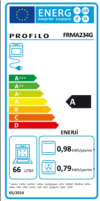Profilo FRMA234G Gri 8 Fonksiyon Ankastre Fırın