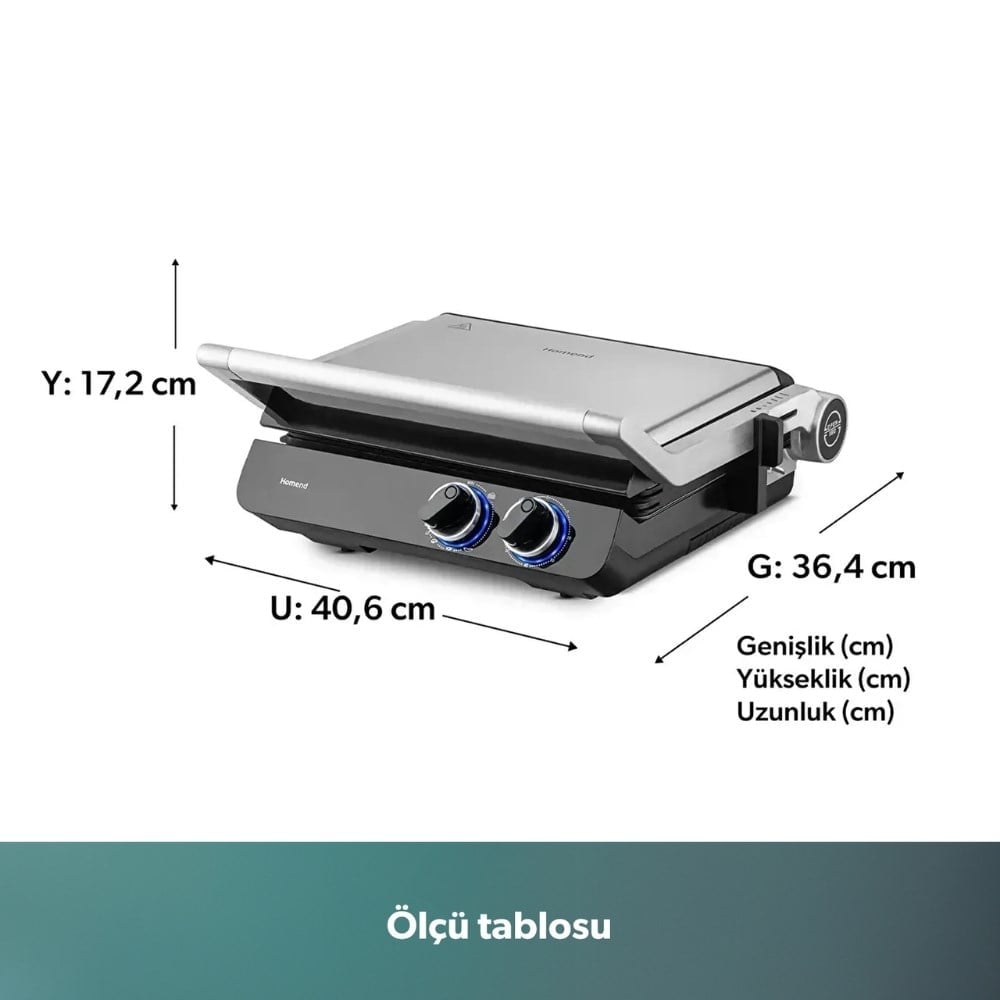 Homend Grillant 1342H XL Tost Makinesi İnox