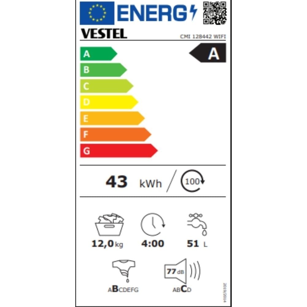Vestel CMI128442 Wı-fı 12kg 1400 Devir Çamaşır Makinesi