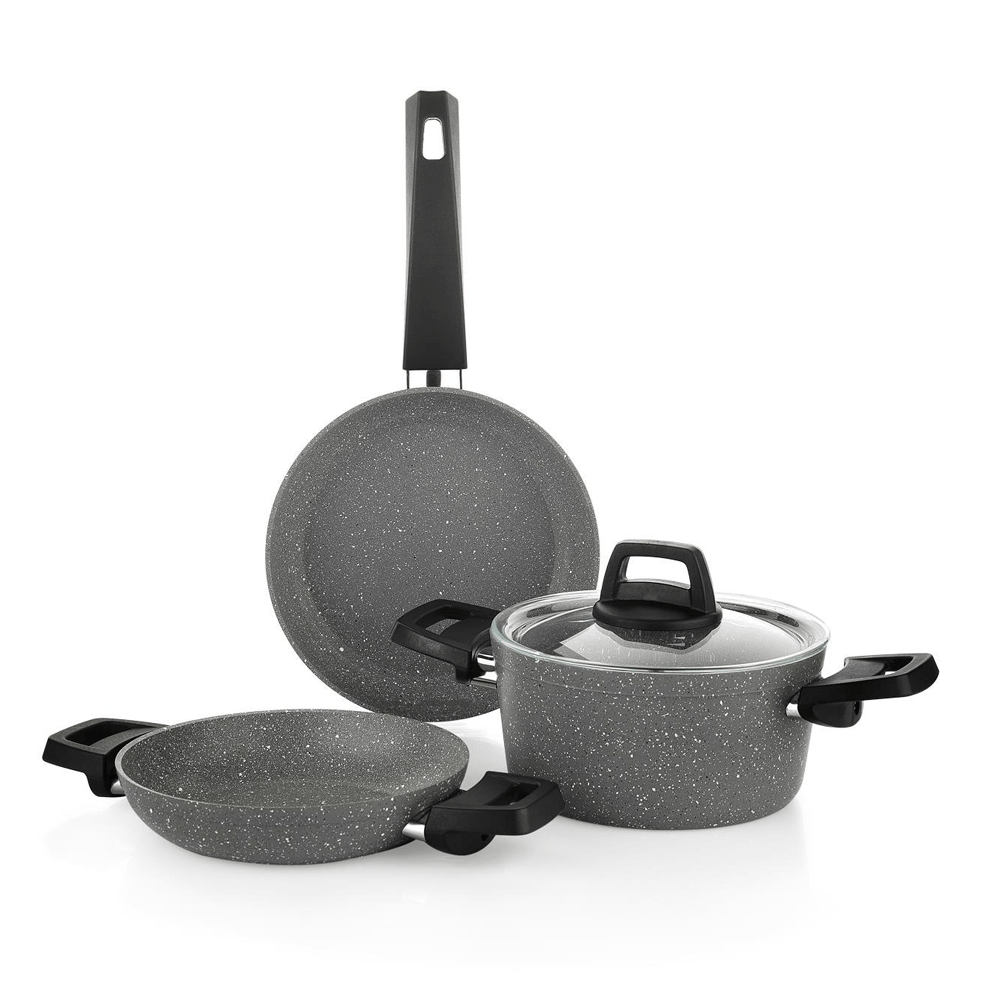 Schafer 1s1621-22005-grı01 Eternal Derintencere 18cm+sahan 18cm+tava 18cm Gri