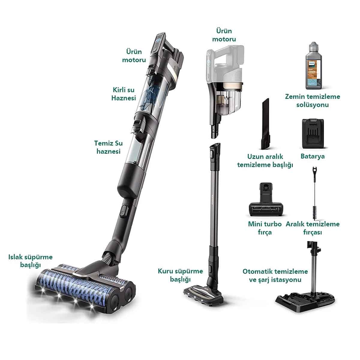 Philips  Xw9463/11 Aqua Trıo Islak Kuru Şarjlı Dikey Süpürge