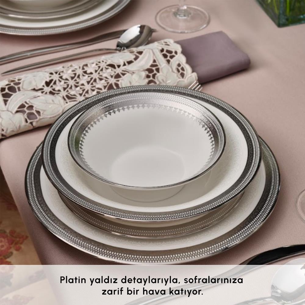 Karaca Royal Bone Kate 55 Prç Ym, Platın