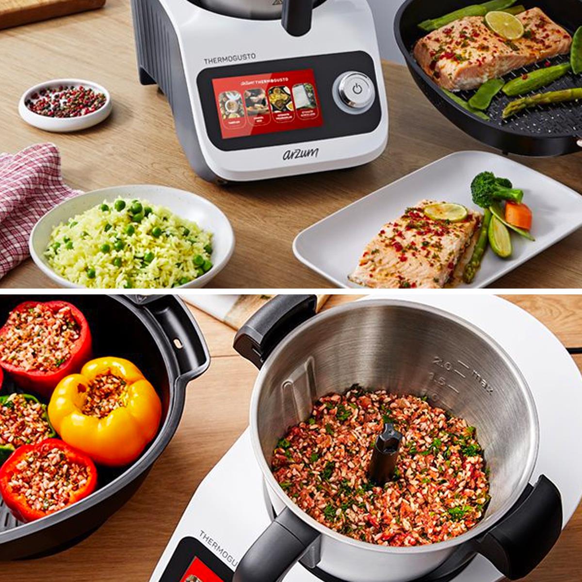ARZUM AR 1181 ARZUM THERMOGUSTO ÇOK FONKSİYONLU AKILLI MUTFAK ROBOTU BEYAZ