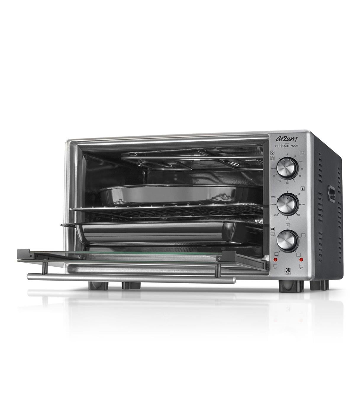 ARZUM AR2002 INOX COOKART MAXI 50LT ÇİFT CAMLI MİNİ FIRIN