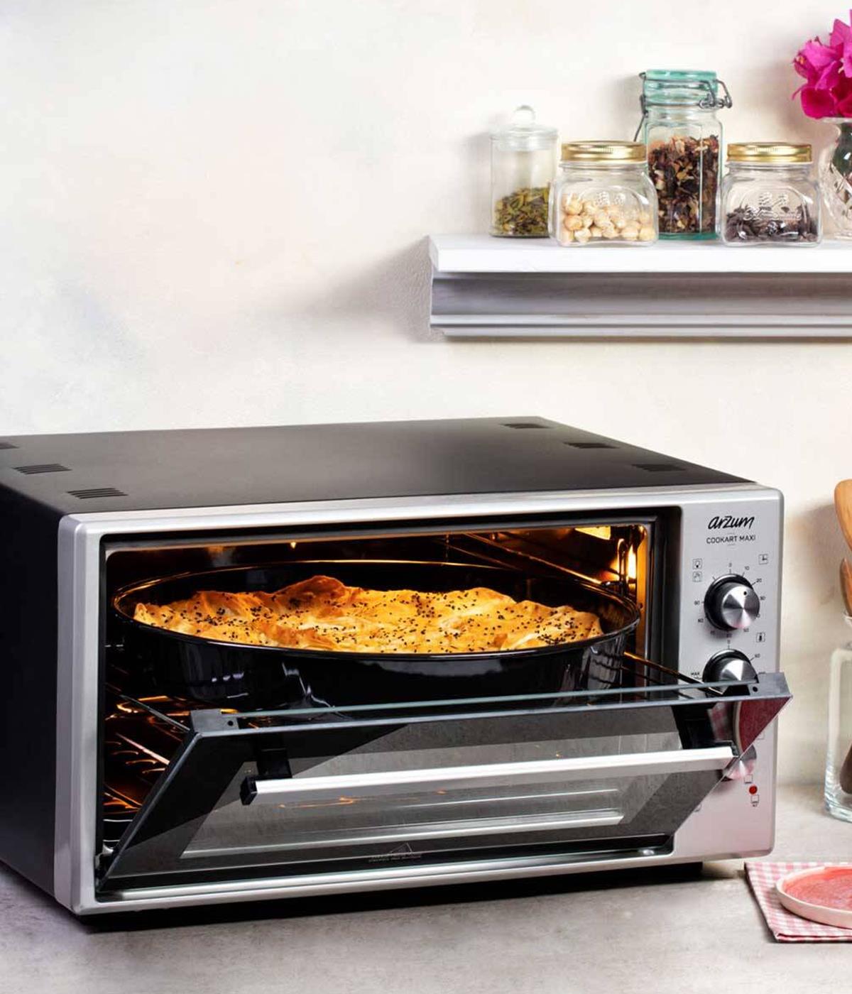 ARZUM AR2002 INOX COOKART MAXI 50LT ÇİFT CAMLI MİNİ FIRIN