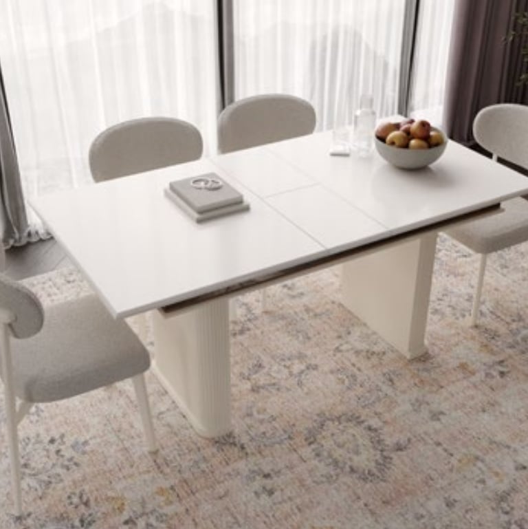 Nesa Defne Yemek Odası Takımı Konsol+Ayna+Masa+4 Sandalye