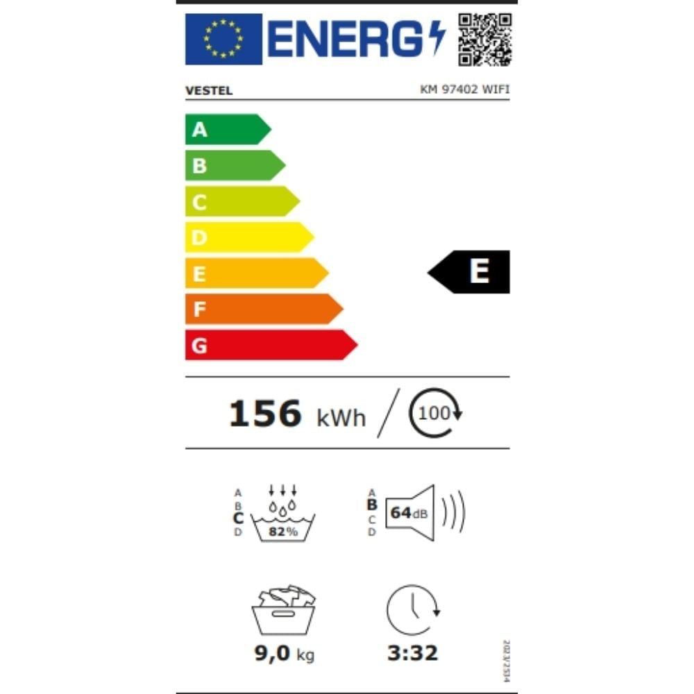 Vestel KM97402 WI FI 9 Kg Isı Pompalı Kurutma Makinesi