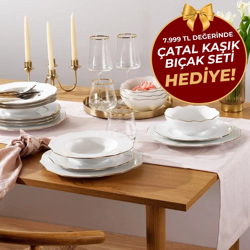 Schafer Galio Yemek Takımı 48 Parça-Gold