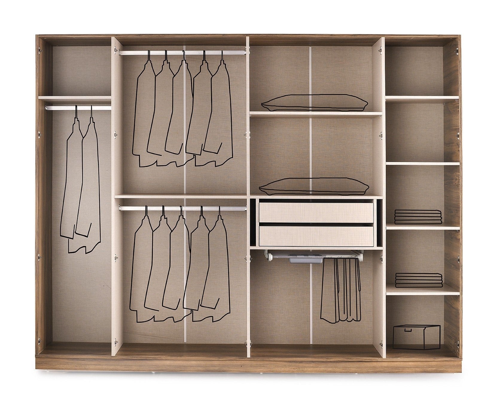 Vize Vintage 6 Kapılı Yatak Odası Takımı Bazalı