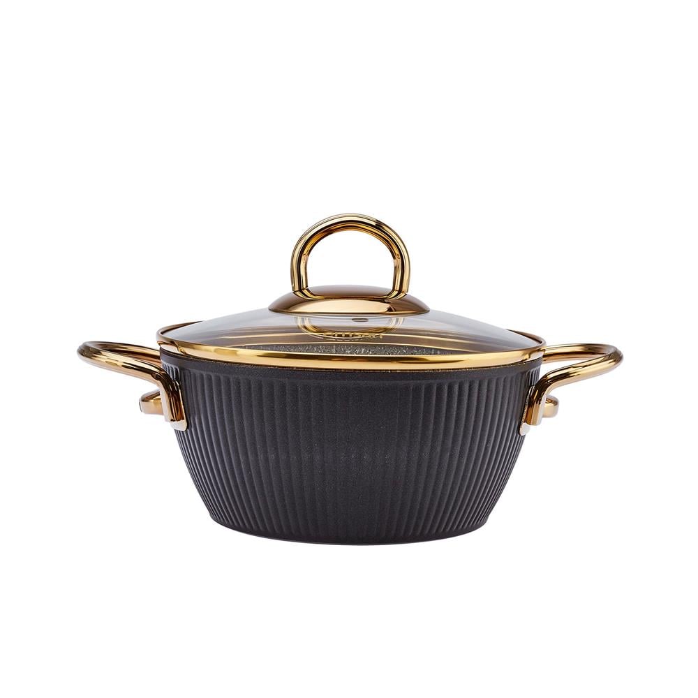 EMSAN LINE GRANIT 7 PRC TENCERE SET SIYAH-GOLD