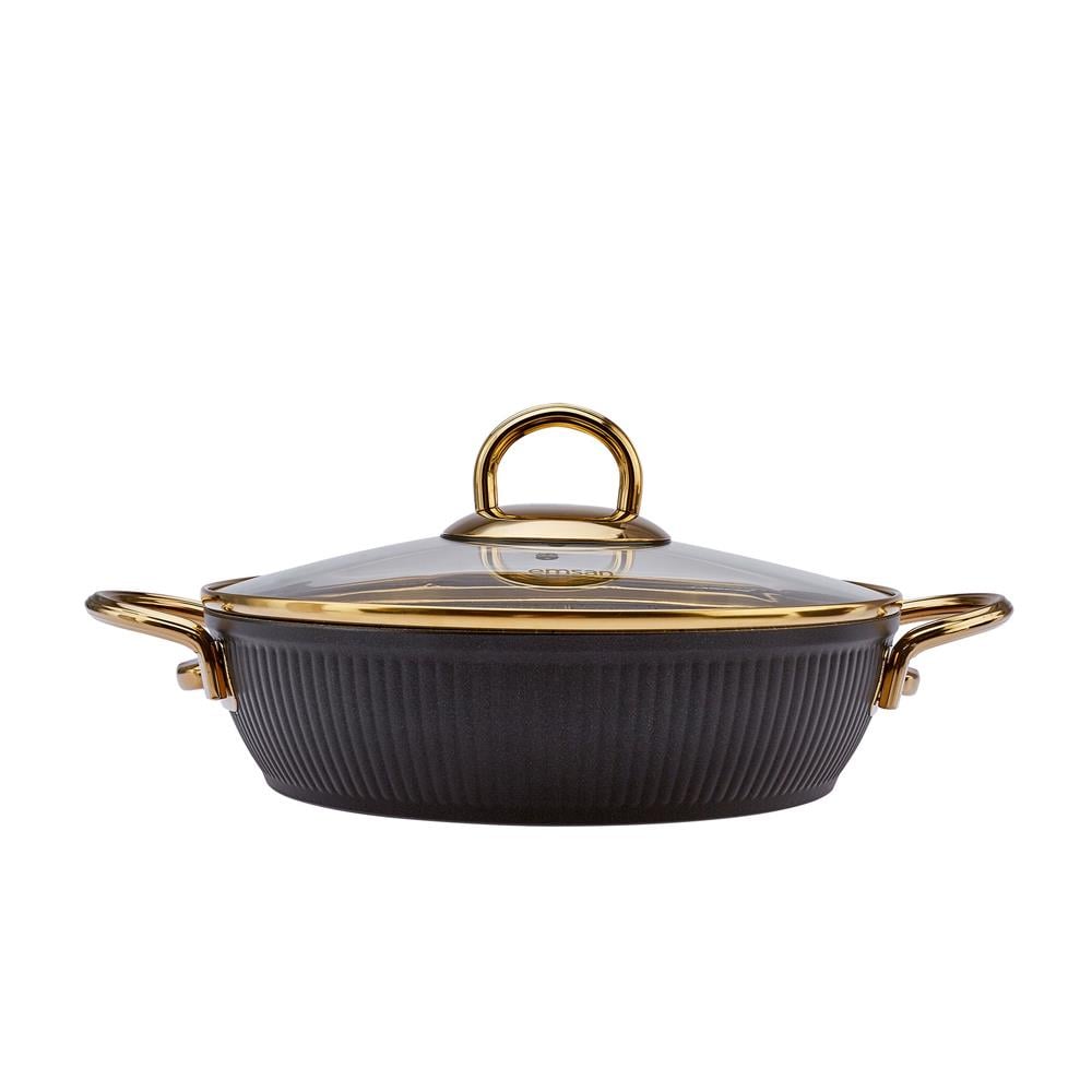 EMSAN LINE GRANIT 7 PRC TENCERE SET SIYAH-GOLD