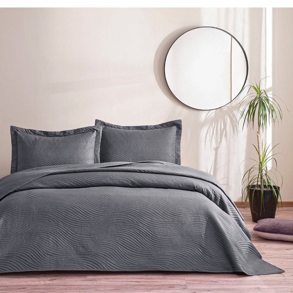 Taç Harlow Yatak Örtüsü Çk Antrasit