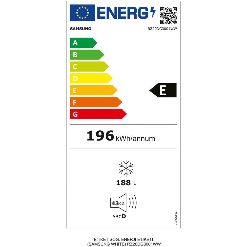 Samsung RZ20DG3001WWTR 6 Çekmeceli 188 Lt Dikey Derin Dondurucu