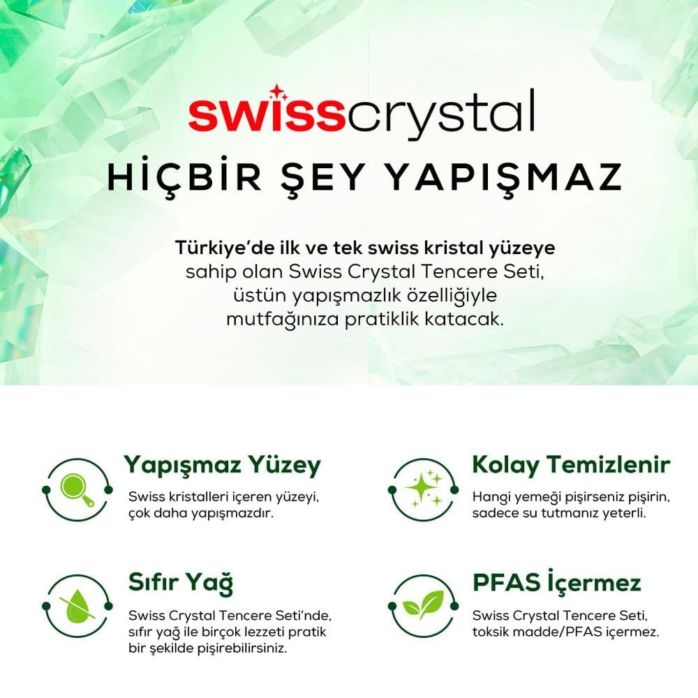 Karaca Swıss Crystal 15 Parça Tencere Seti Creamy