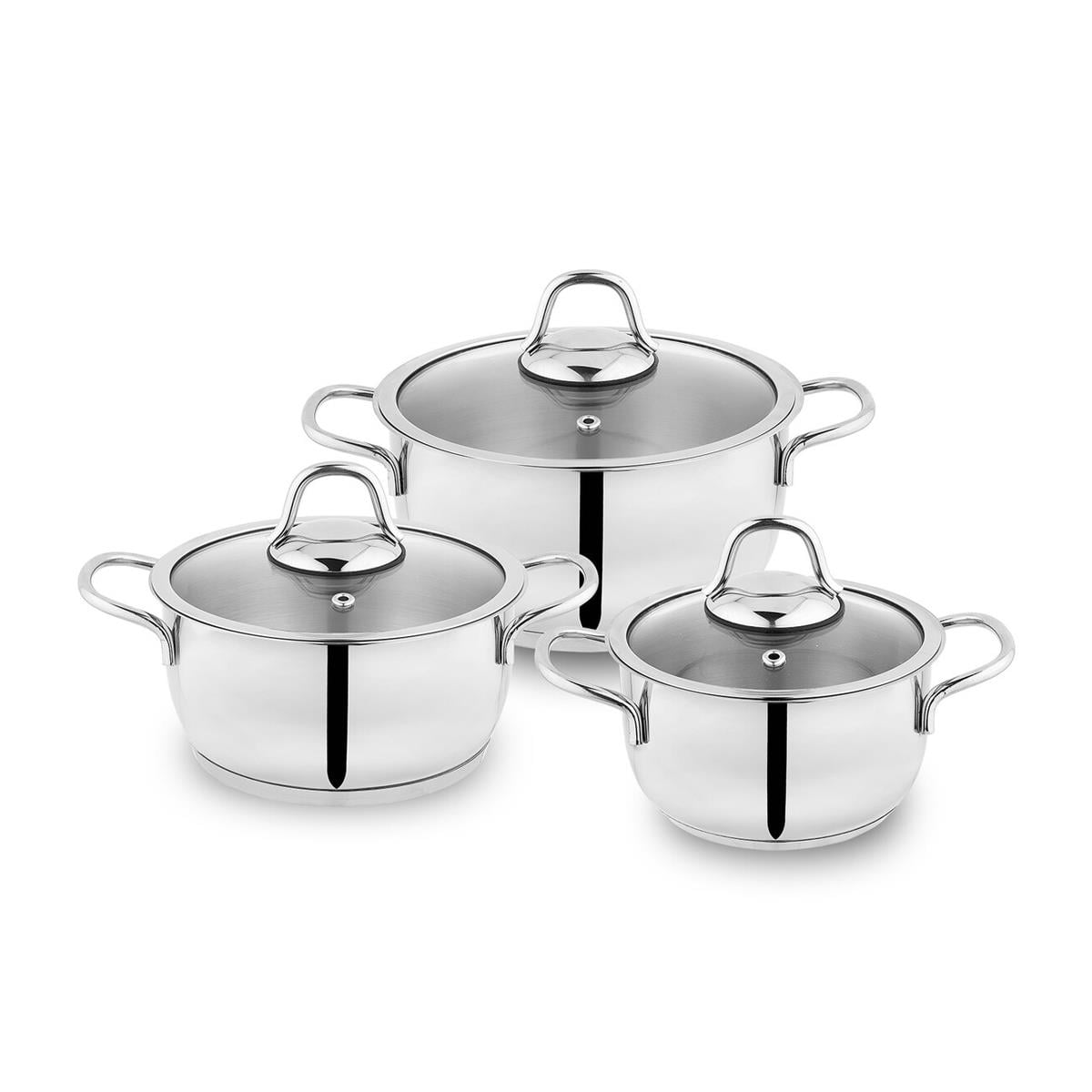 SCHAFER 1S1601-13002-İNX01 EVA ÇELİK TENCERE SETİ 6 PRÇ İNOX