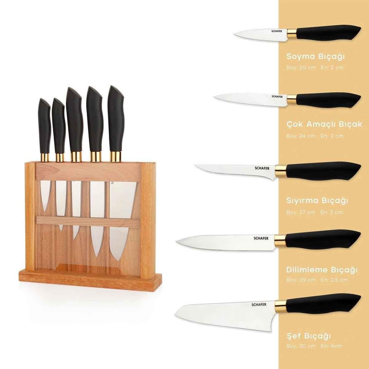 SCHAFER 1S6484-14005-KAH01 SEVERE STANDLI BIÇAK SETİ 6 PARÇA