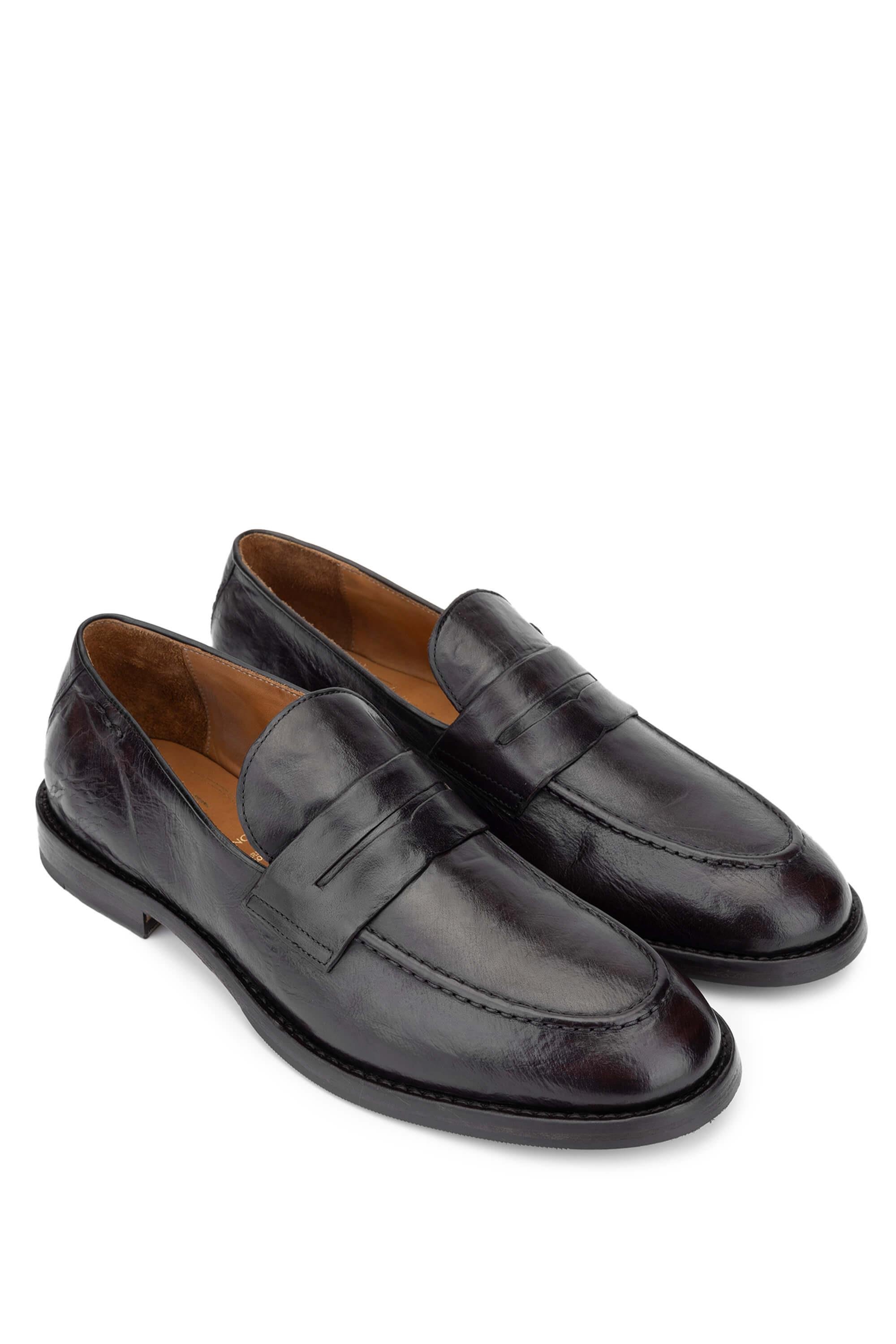 Alexander Hotto Erkek Hakiki Deri Koyu Kahverengi Klasik Ayakkabı