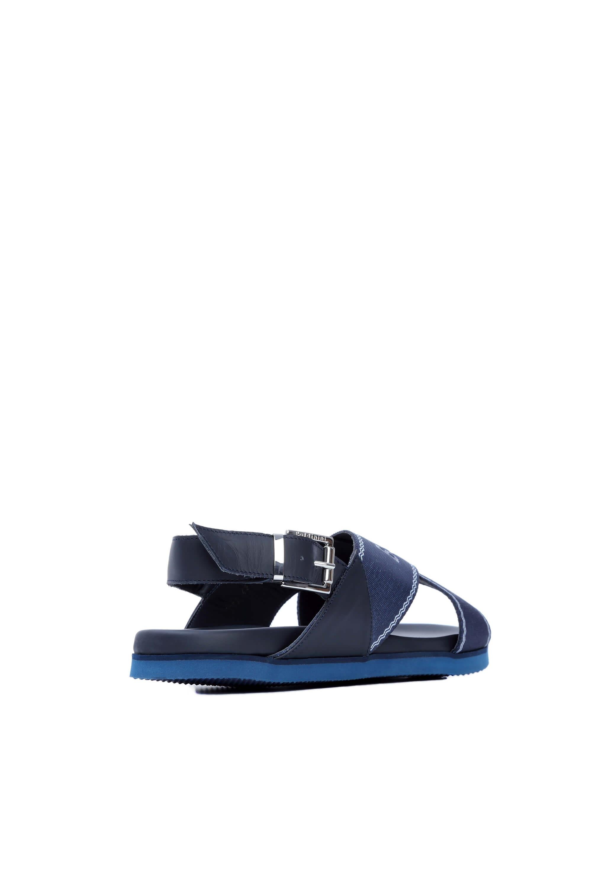 BALDININI Erkek Deri & Tekstil Lacivert Sandalet & Terlik