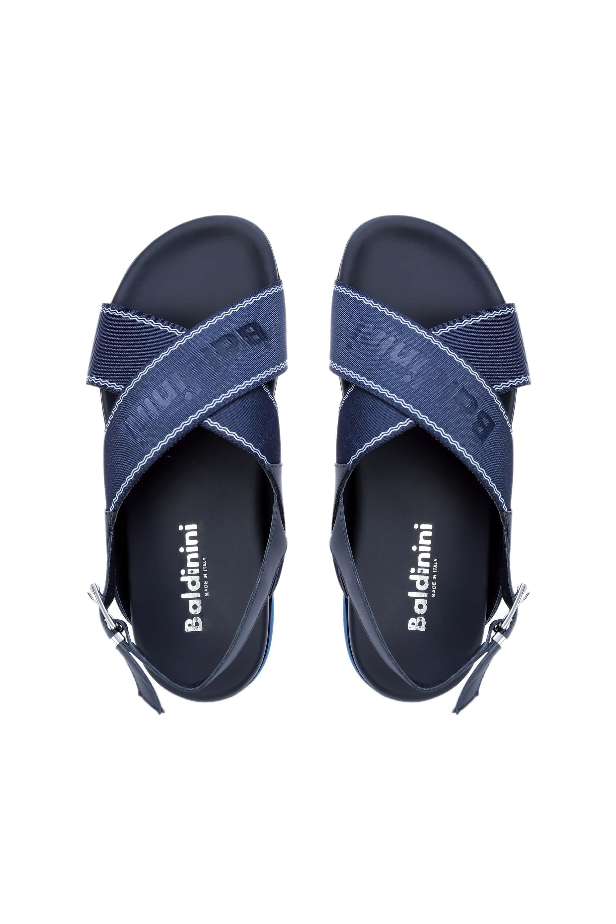 BALDININI Erkek Deri & Tekstil Lacivert Sandalet & Terlik